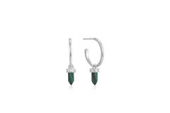  Second Nature - Earrings - Silver / Rhodium plated - Malachite